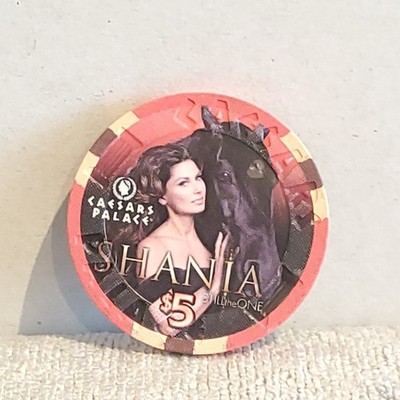 $5 Caesars Palace Las Vegas - Shania Twain mit Pferd Poker/Roulette Chip sehr guter Zustand
