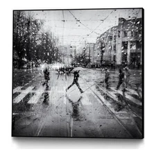 Giant Art Canvas  30x30 The Decisive Leap Framed in White