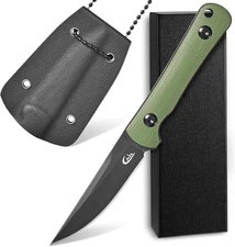 C1296 Fixed Blade Knife Neck Knife,9Cr18Mov Blade G10 Handle EDC Tool Knifes wit