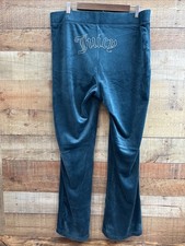 Juicy Couture Teal Velour Joggers Bling Rhinestone Size XL