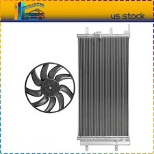 For 2009 2010 11-2016 Audi A4 Passemger Side A/C Condenser Fan and Condenser Kit