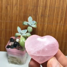 Wholesale Polished Pink crystal Heart Specimen Healing 45-38-17mm A2842