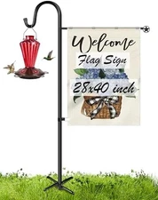 XDW-GIFTS Garden Flag Holder Stand 60in Shepherd Hook
