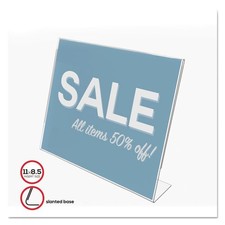 deflecto Classic Image Slanted Sign Holder, Landscaped, 11x8.5 Insert, 5/Pack