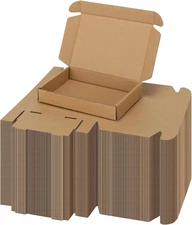 6X4X1 Inch Shipping Boxes 100 Pack Brown, Tab Lock Tuck Top Mailer Boxes for Pac