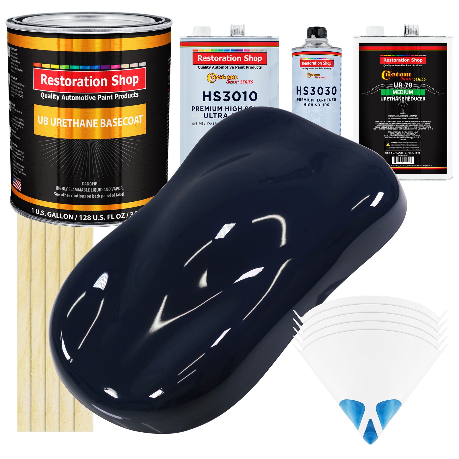 Midnight Blue Urethane Basecoat Premium Gallon Auto Paint Kit