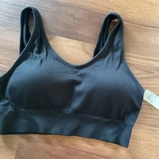 Super Chill Aerie Size XXLarge Seamless Padded Voop Black Bralette NWT $30 😊