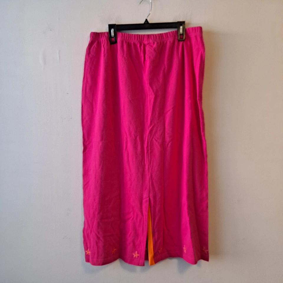 The Quacker 工厂长裙海星刺绣直笔粉色尺寸 2X — 第 4/4 张图片