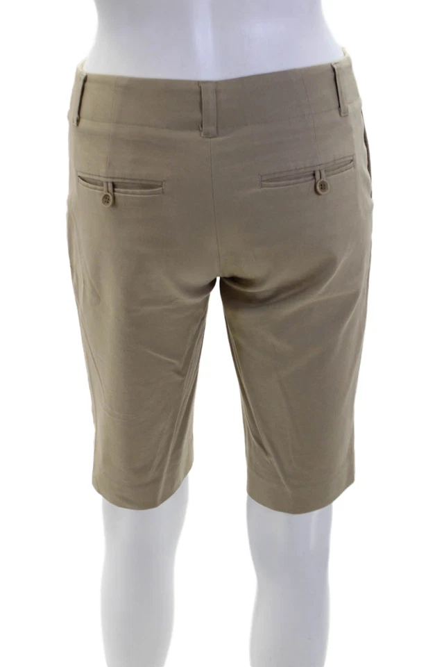 Vestido Theory Mujer Algodón Cremallera Tiro Bajo Caqui Pantalones Cortos Marrón Talla 2 Foto 3 de 4