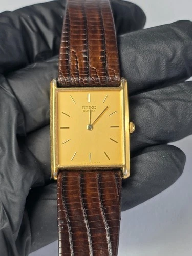 Vintage Seiko Tank Quartz 6530-5080 Gold Tone Mens Watch – Needs Battery