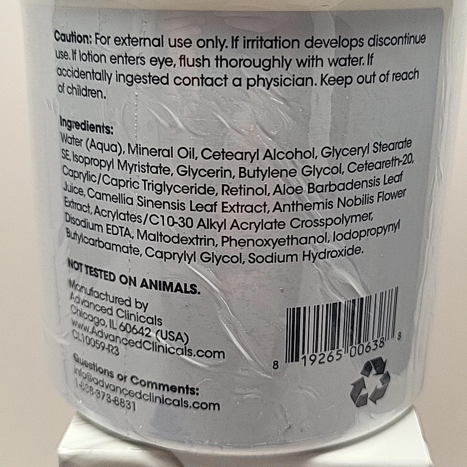 Advanced Clinicals Retinol Body Cream + Encapsulated Retinol Face Moisturizer - Image 3 of 4