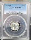 1946-S Roosevelt Dime  MS67FB    Blast White