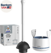 Toilet Plunger with Holder, Heavy Duty Toilet Plunger and Holder Combo for Bathr