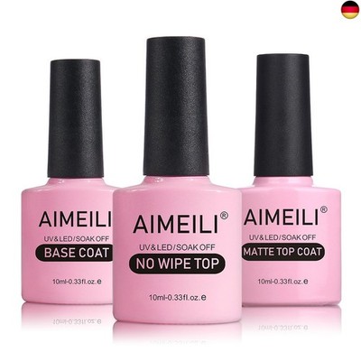 AIMEILI Base Coat Top Coat Matte UV Set Upgraded Formula Unterlack Und Überlack 