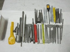 Lot of SDS Max + Other Chisel Scraper Hammer Drill bits + Other Tools