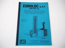 1994 Loc Euroloc CFP Manuloc 300 900 Pallet Truck Owners Manual Parts List