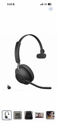 Jabra Evolve2 65 Stereo Wireless Headset (UC, USB-A) - Black