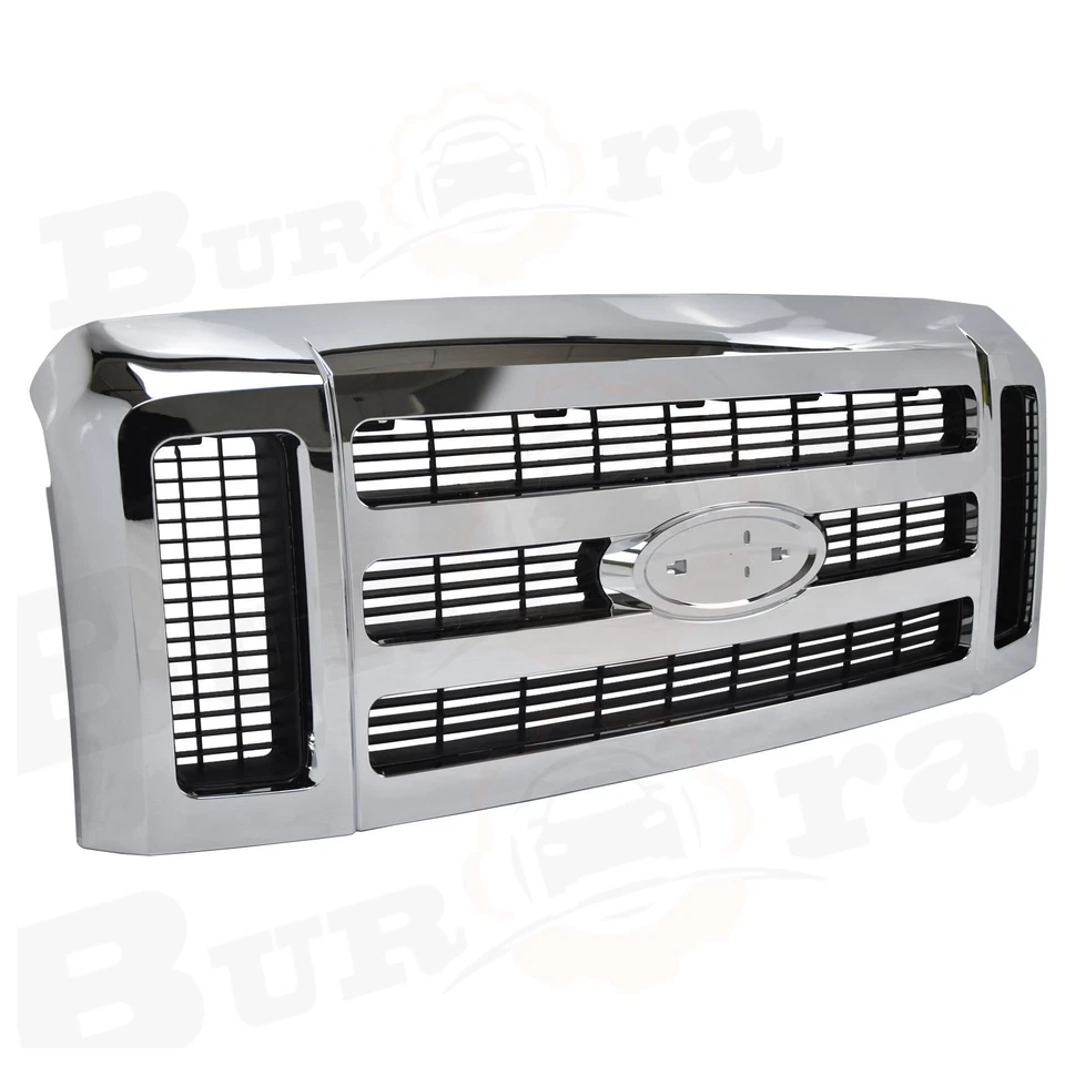 For Ford F-250 F250 F-350 F-450 Super Duty 2008-2010 Chrome Front Bumper Grille - Image 4 of 4