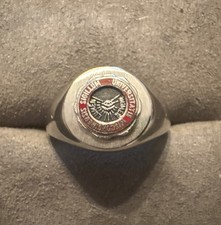 Vintage Sterling Silver University Of Wisconsin Seal on Silver Signet Ring