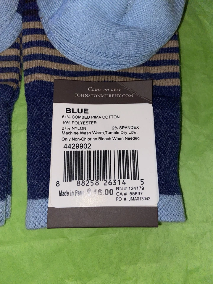 Paquete de 2 calcetines First In Comfort Johnston & Murphy Heather a rayas Foto 3 de 4