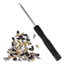 60pcs Metal Cross Slot Tip Screws Belt Buckle Wallet Handbag Screwdriver