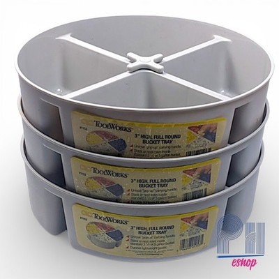 CLC Custom Leathercraft 3'' High Full-Round Bucket Tray Stackable Lot of 3