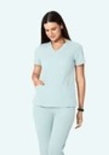Mandala Scrubs 6 Pocket Top Sky L NWT