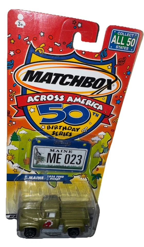 Matchbox Across America 50th Birthday Series Maine 1956 Ford Pickup W/ License P - Image 4 of 4