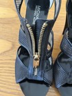 🔥 Michael Kors Black Patent Leather High Heel Sandals With Gold Zipper Size 6 — photo 3