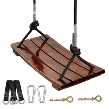 PELLOR Wooden Swing Seat, Carbonized Hanging Wood Tree Swing 17.7 x 7.9 x 0.5...