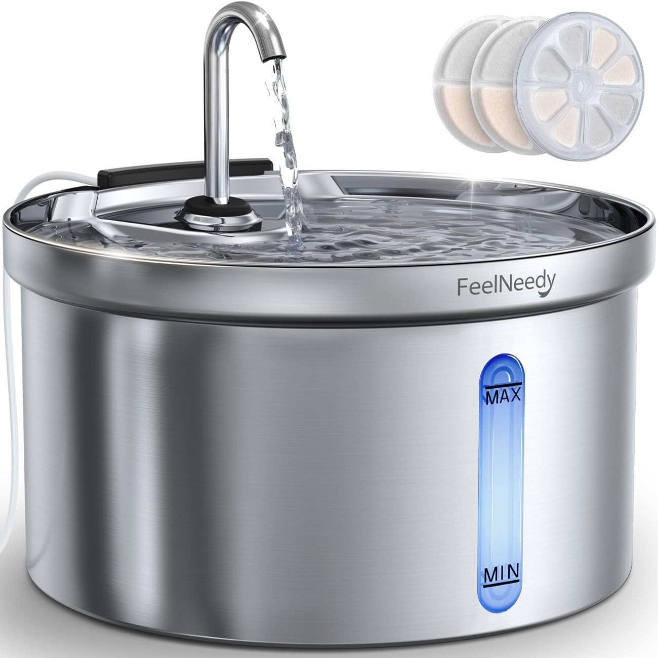 Fontanella Gatti 3,5L Acciaio Inox | Rubinetto Anti-Schizzi Silenzioso