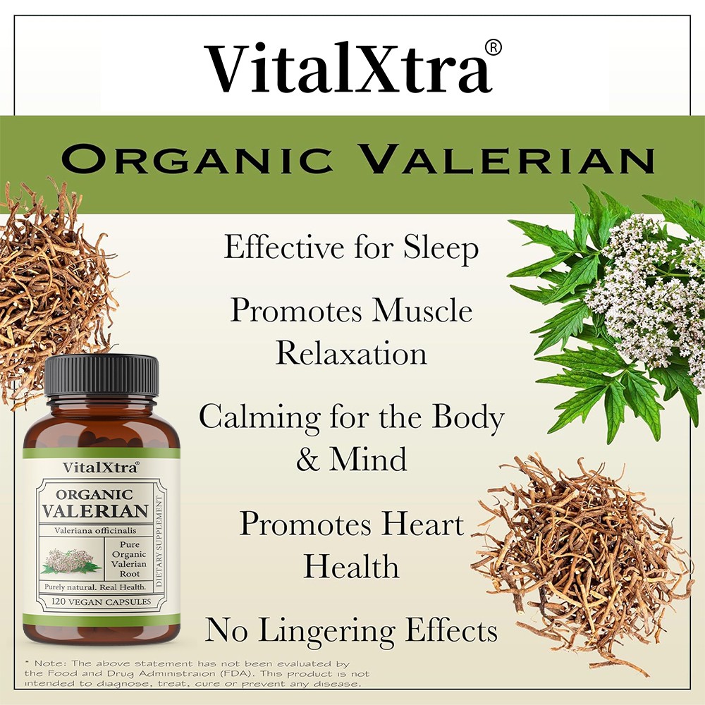 VitalXtra Bio Valeriana Officinalis 120 Capsule Veg Supporto Calma Notturna foto 2