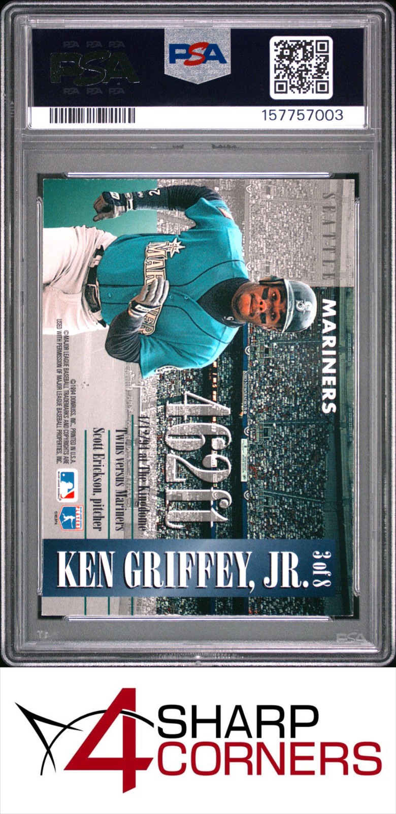 1995 DONRUSS LONG BALL LEADERS #3 KEN GRIFFEY JR. HOF PSA 9 view 2