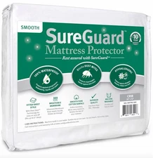 SureGuard Crib Size Mattress Protector - 100% Waterproof, Hypoallergenic - Soft