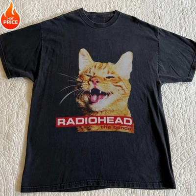 Radiohead Cat T Shirt The Bends Graphic Tee Mens Y2K Band Cotton S-4XL