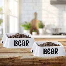 Personalized Large Pet Food Bowl Set with Custom Name