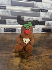 VINTAGE RUSS BERRIE COMPANY CHRISTMAS RED-NOSED REINDEER ORNAMENT
