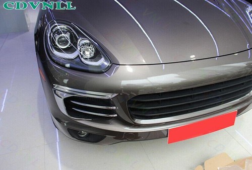 For Porsche Cayenne 2015-2017 Matter Silver Front Fog Light Lamp Bumper Cover 2* - Bild 6 von 10