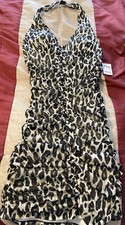 Leopard Print Womans Rouched Dress NWT Size Small