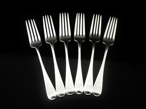 6 Scottish Provincial Silver Dinner Table Forks, Robert Keay Perth 1828 - Picture 3 of 11