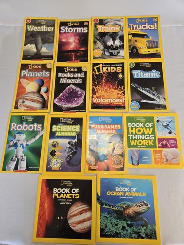 Lot of 14 - National Geographic Kids Books Level 1, 2, & 3 Non-Fiction Book Set