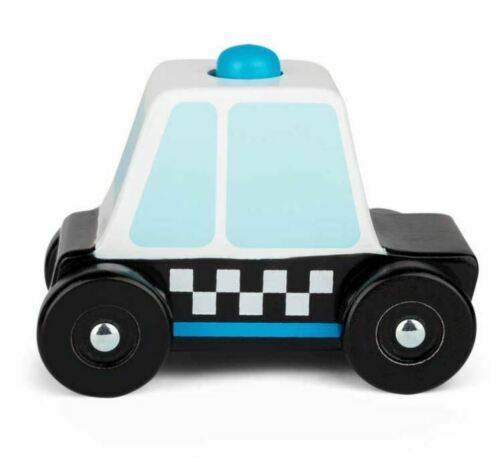 WOODEN POLICE CAR TOY Sound & Play Kids Toy Xmas Stocking Filler Gift T37880 UK - Picture 6 of 7