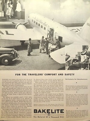 Bakelite Materials Eastern Airlines Great Silver Fleet Vintage Print Ad 1936