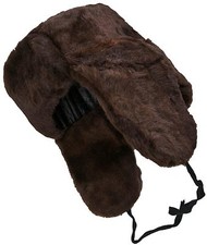 Dark brown sheepskin ushanka. Lambskin Russian winter hat with earflaps. Warm 