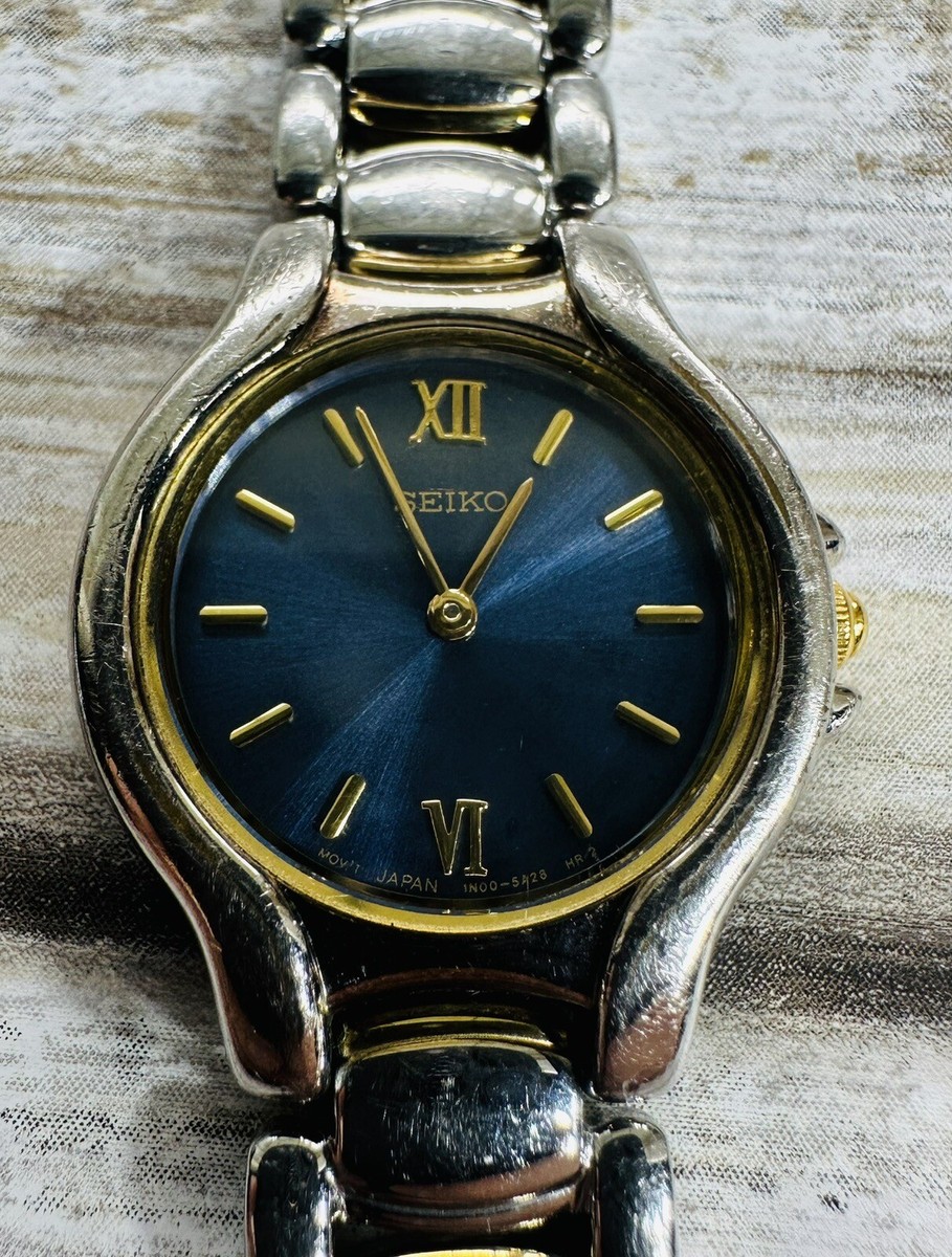 Seiko Watch Ladies Women Silver Gold Tone 1N00-1F10 Blue  display picture 1