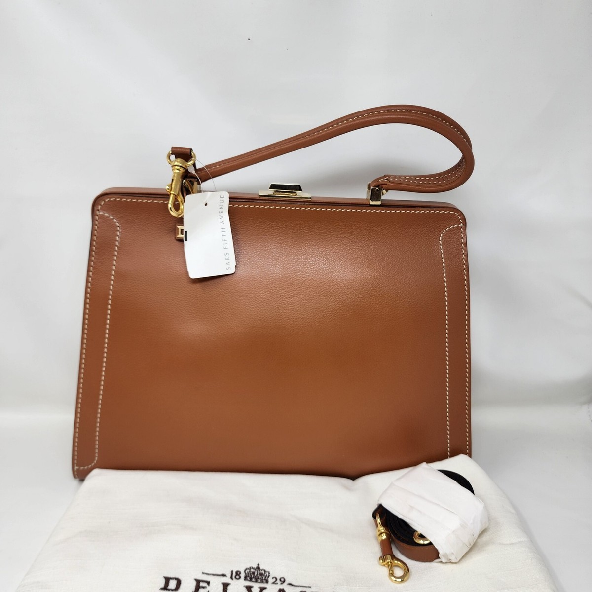 NEW Delvaux Classico Light Brown Leather PM Jumping Shoulder Bag
