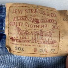 Vintage Levis 501XX Jeans Mens 40 x 32 Blue Button-Fly Y2K Western Cowboy Ranch