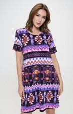 JOSTAR SHORT DRESS Poly Spandex SLINKY Stretch Knit PURPLE PINK S M L XL 2X 3X