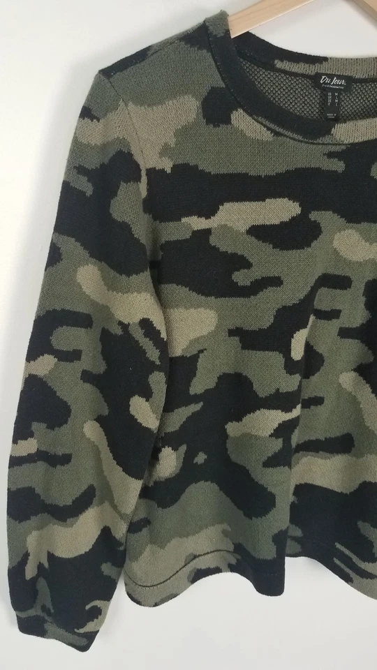 Du Jour para mujer talla Suéter Manga Larga Estampado Novedad Camuflaje Verde M Foto 2 de 4