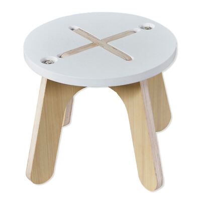 Kinder Holzhocker Stuhl für Kleinkinder, Kleinkinder, Jungen & Mädchen, weiß schwarz